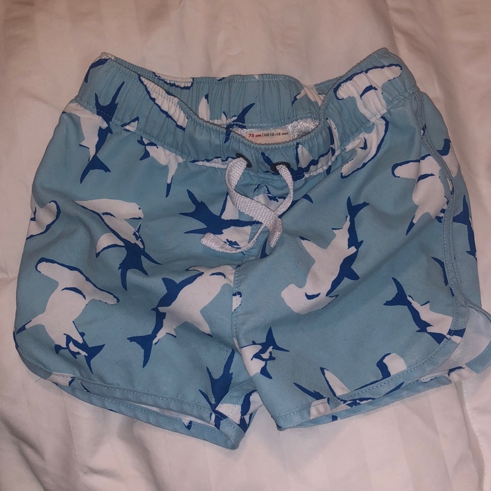 Hanna Anderson shark swim trunks